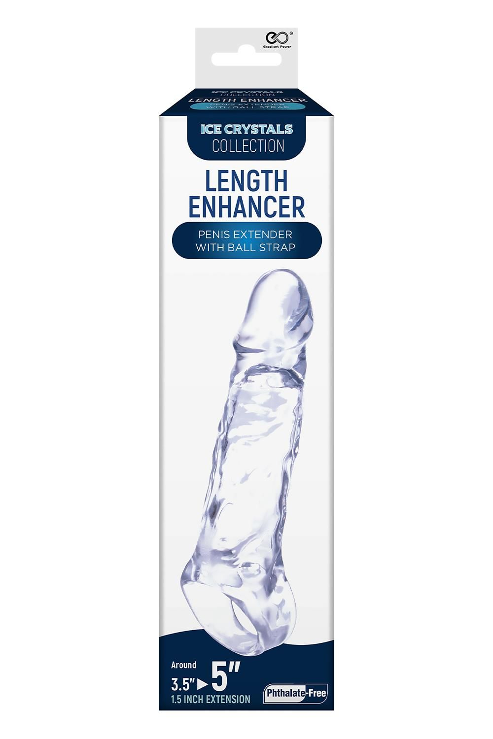 Прозрачная насадка-удлинитель Length Enhancer с подхватом - 16 см. (Цвет: прозрачный)