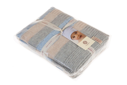 Элитный плед детский Lux 218 голубой-серый-бежевый от Luxberry упаковка