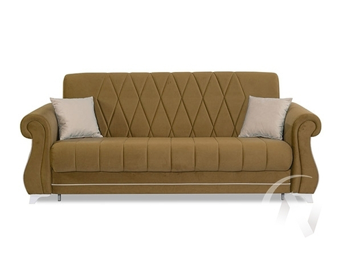 Диван прямой Бриз 2 (БД) НПБ ОПОРЫ БЕЛЫЕ/GROUND 13 (темно-бежевый)/GROUND 01 (бежево-кремовый)