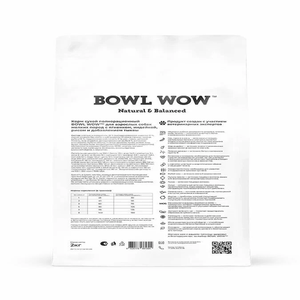 Сухой корм BOWL WOW для взрослых собак мелких пород с ягненком, индейкой, рисом и добавлением тыквы