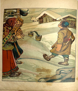 Емеля дурак. Сказка. Рисунки Курдюмова. М., Т-во И.Д. Сытина, 1916 г.