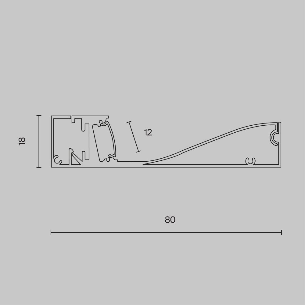 Профиль Maytoni   ALM-8018-B-2M