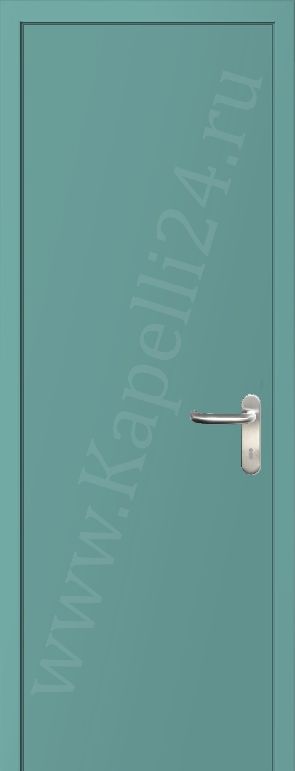 Дверь влагостойкая пластиковая KAPELLI multicolor ДГ RAL 6027 Светло-зеленый + коробка