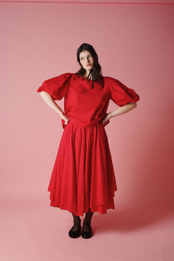 Блузка с рукавами-фонариками из батиста, "Морозко"