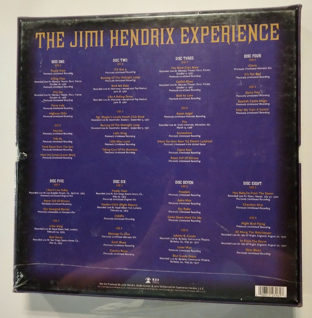 Винтажная виниловая пластинка LP The Jimi Hendrix Experience (USA 2000) 8LP
