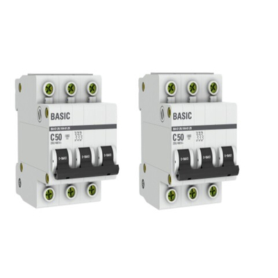 Автоматический выключатель 3P 50А (C) 4,5кА ВА 47-29 Basic 2 шт