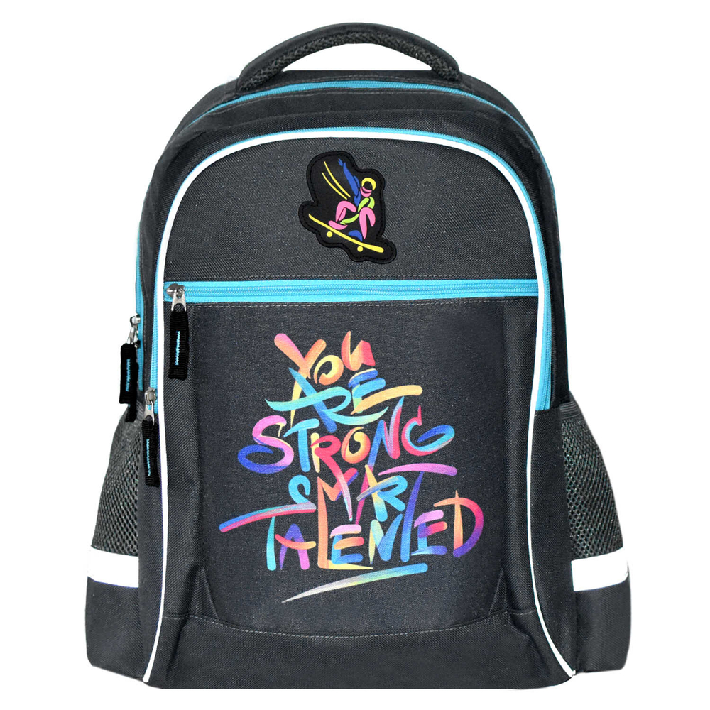 Рюкзак школьный, 31х42х15 см, полиэстер, резиновая нашивка, сублимация, 1 отделение (-я)