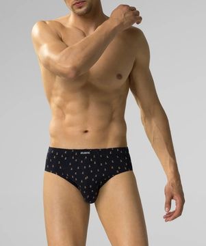 Мужские трусы (3шт) слипы классика Atlantic 3MP-183, темно-синий + винный + темно-синий