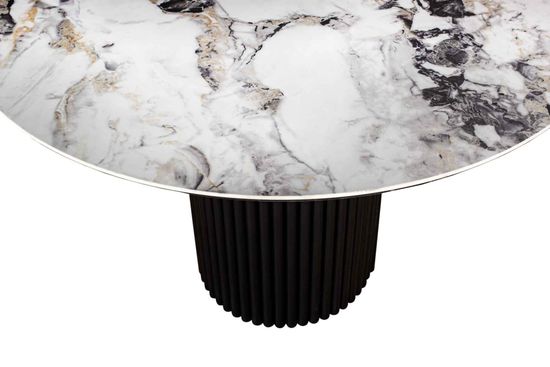 Стол Dubai 110 керамика Arctic Okean глянец/ черный муар