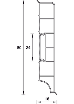 Плинтус ПВХ Идеал Дюра прямоугольный 033 Кремово-белый 80х16х2200 мм