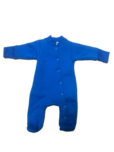 Комбинезон с закрытой ножкой на кнопках из футера 3Х нитки с начесом с антицарапками (100% хлопок) на рост 56 см