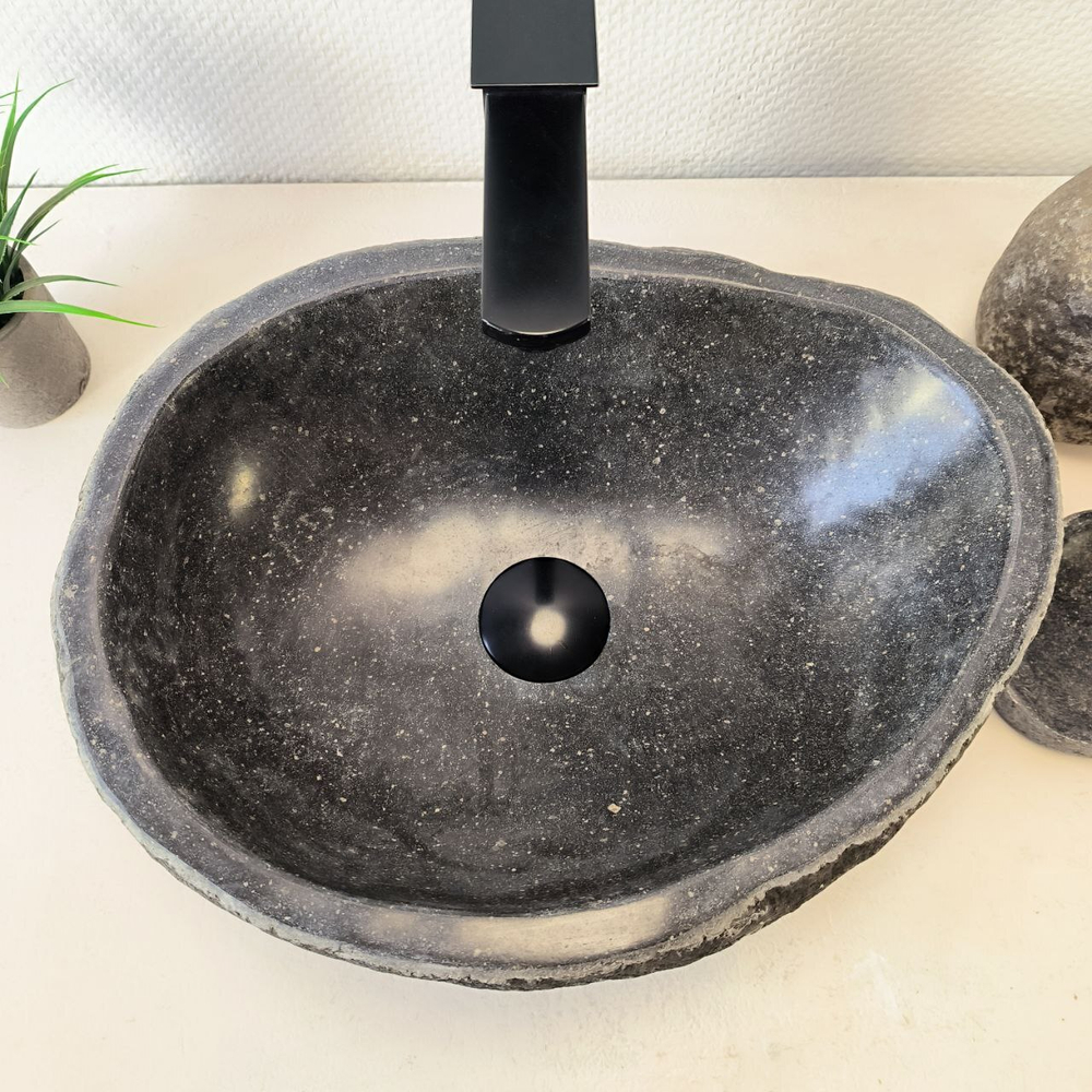 Раковина из речного камня RS-66029 43х33х15 из натурального камня