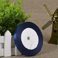 Лента атласная 12 мм  (23 метра, цвет №38   темно-синий)