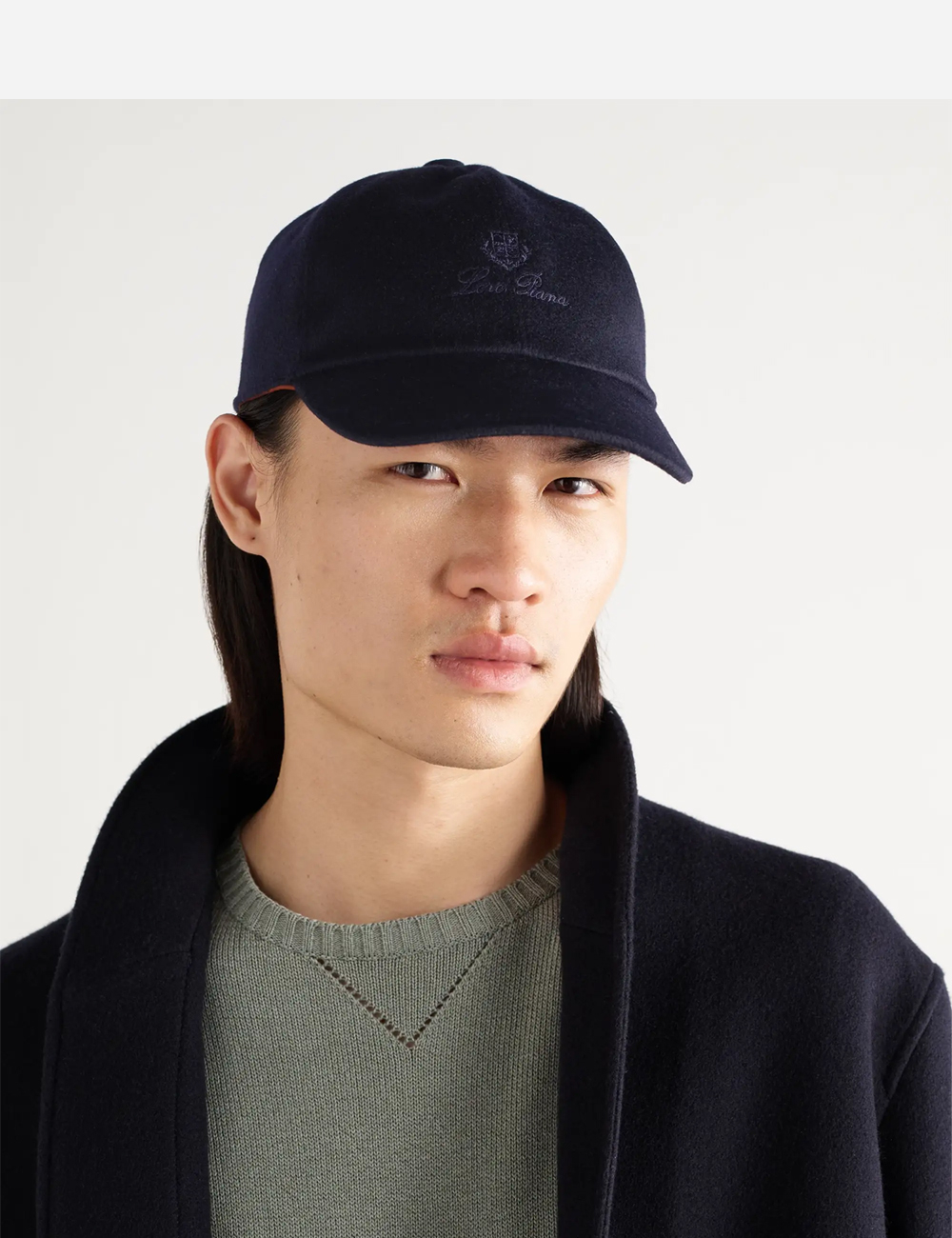 Бейсболка Loro Piana Baseball Cap Cashmere Storm "Blue Navy"