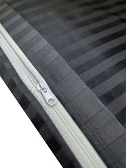 Наволочка комплект 2шт сатин-страйп Milky Garden "Графитовый" 70x70 см на молнии