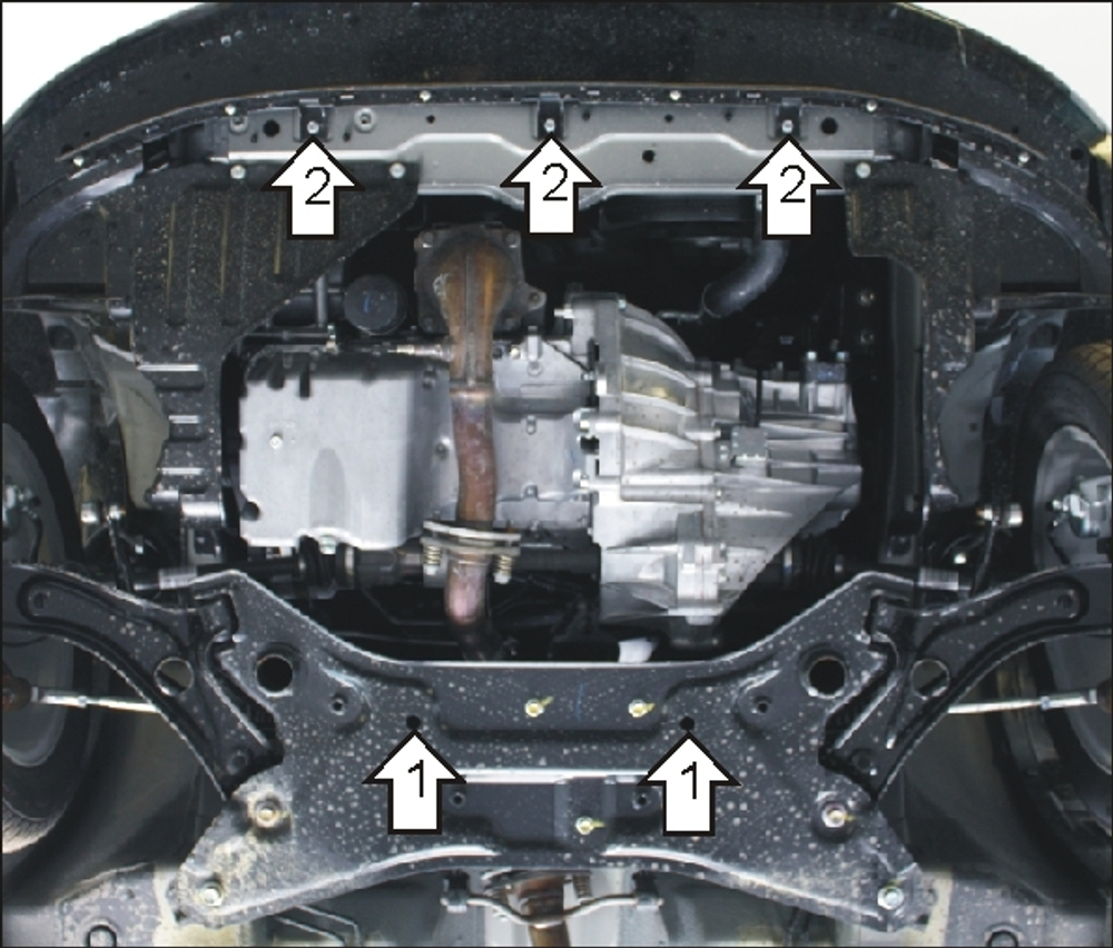 Усиленная защита Motodor картера двигателя, кпп. 2 мм, сталь. для Suzuki Swift 2005-2010 арт.02410