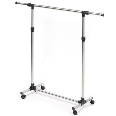 Вешалка напольная 145х41х160 см, с колесами, телескоп, Y384, хром