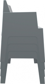 Диван пластиковый двухместный Siesta Contract Box Sofa, темно-серый