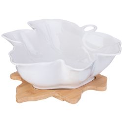 САЛАТНИК LEFARD "NATIVE" 24 СМ С ЛОЖКОЙ И ВИЛКОЙ НА ДЕРЕВ. ПОДСТАВКЕ (КОР=6ШТ.)