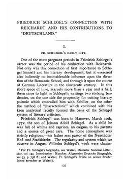 Friedrich Schlegel's relations with Reichardt and his contributions to "Deutschland" | Samuel Paul Capen