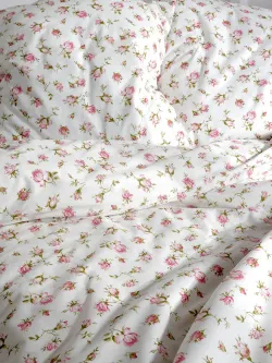 Наволочка комплект 2шт перкаль Сказка "Розовые бутоны" 45х45 см на молнии