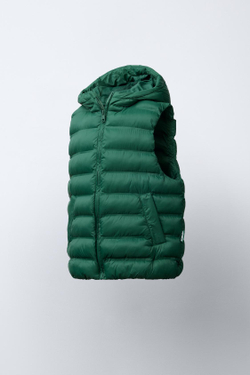 ZARA УЛЬТРАЛЕГКИЙ ВОДООТТАЛКИВАЮЩИЙ ЖИЛЕТ, ЗЕЛЕНЫЙ