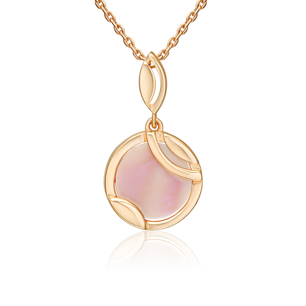 Подвеска из красного золота с перламутром