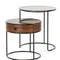 Набор из 2 столиков Double Round Ø52/45 см, стекло, керамика