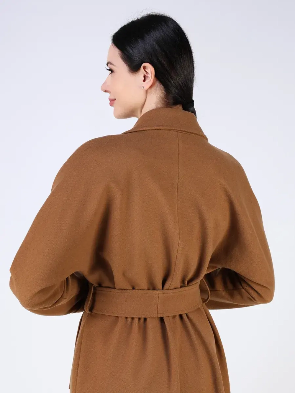 Пальто демисезонное длинное с поясом