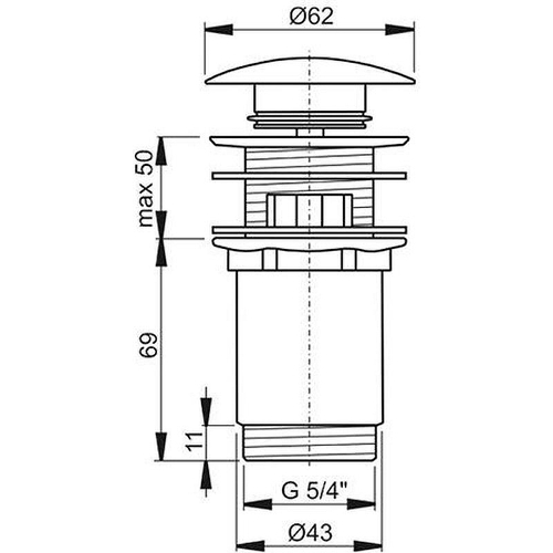 Донный клапан Ravak Сlick-Сlack, черный (X01748)