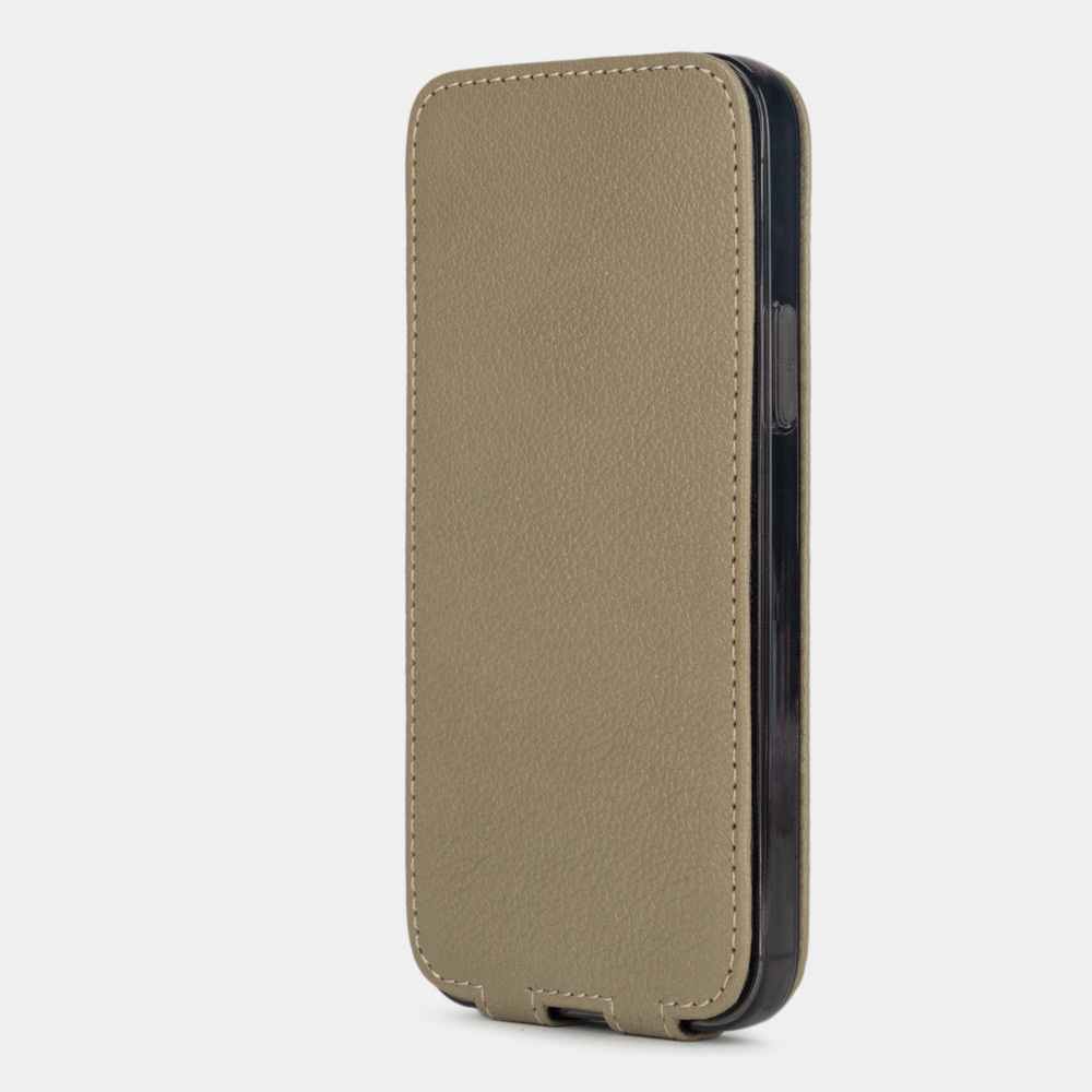 Чехол кожаный для iPhone 12/12Pro бежевого цвета