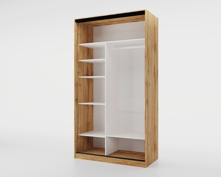 Шкаф-купе МАМА SLIM,125*60, Дуб вотан, Белый