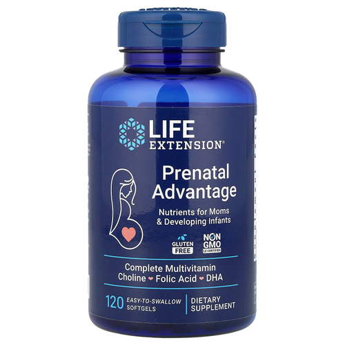 Life Extension, Prenatal Advantage, 120 легко проглатываемых капсул