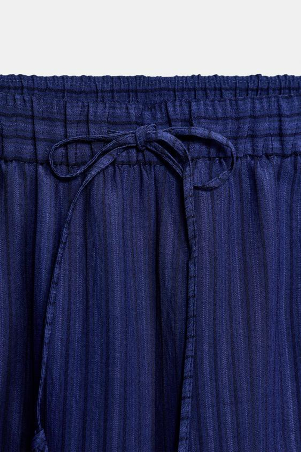 ZARA БРЮКИ В ПИЖАМНОМ СТИЛЕ С ТЕКСТУРОЙ — ZW COLLECTION, МОРСКОЙ СИНИЙ