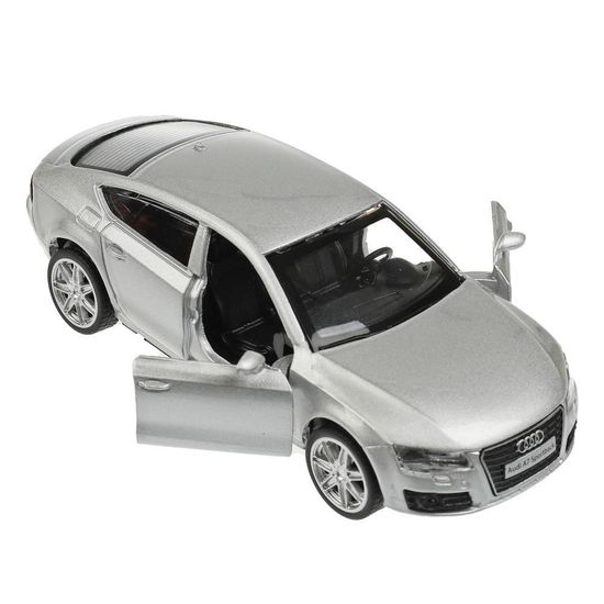 Машина металл AUDI a7 11 см, двери, инерция, серебристый,  кор. Технопарк