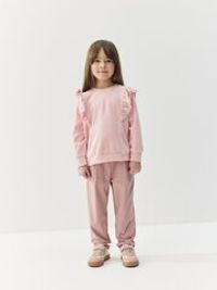 Свитшот с рюшей из велюра "Пудра"