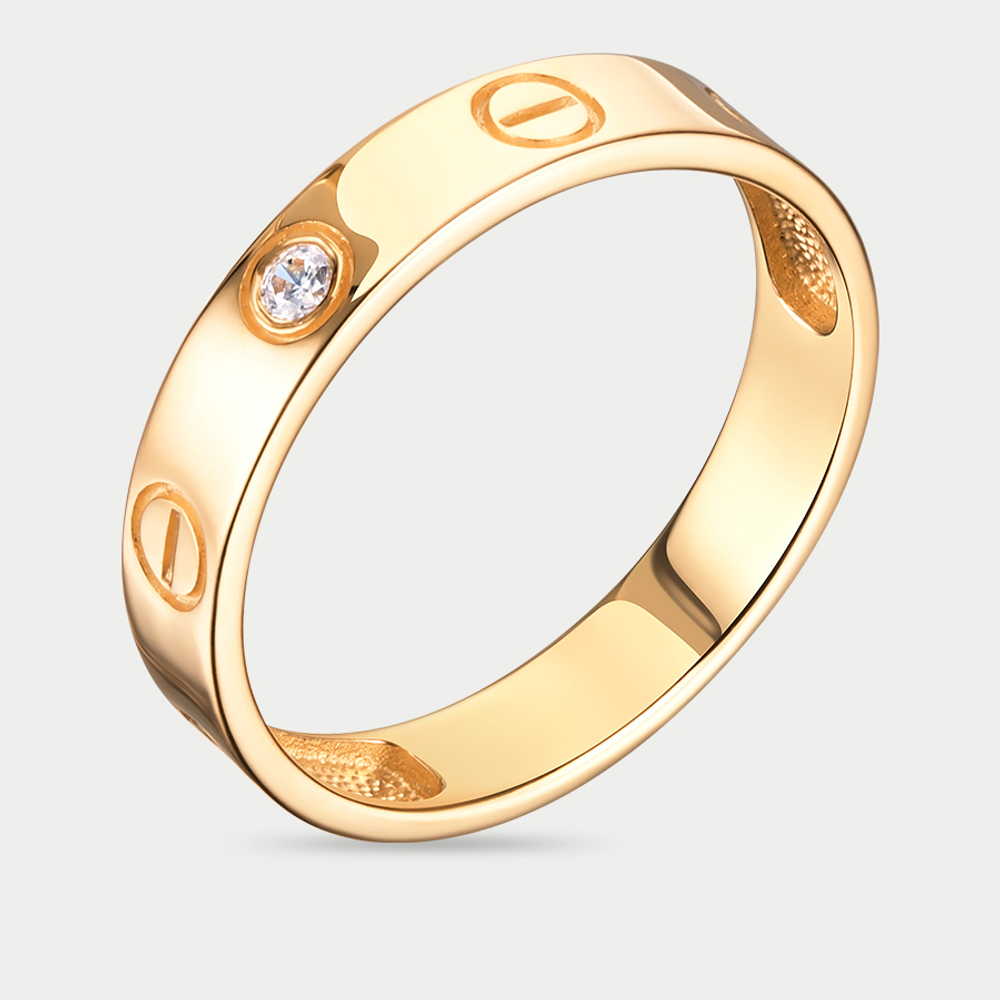 Женское кольцо из желтого золота 585 пробы с фианитом (арт. КФ 878 ЖЗ)
