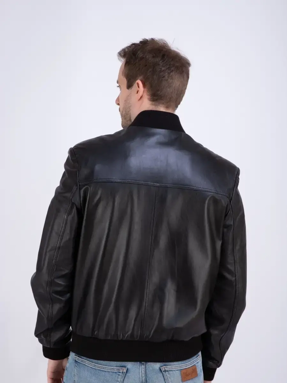 Бомбер из натуральной кожи