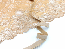 Отделочная резинка с фестонами, 12 мм, обжаренный миндаль (Арт: OTR605/12A-775), м