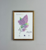 Фоторамка 21х30 см, коричневая, орнамент золото, арт. 2130.144276