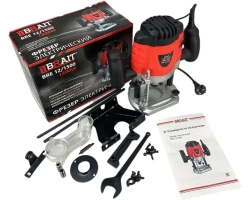 Фрезер электрический BRE 12/1500 электрический сетевой ручной фрезер по дереву, аппарат для обработки (1500 ВТ,6-12 мм)