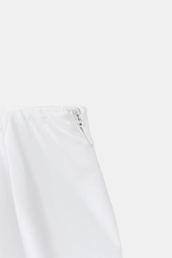 ZARA ОБЪЕМНАЯ ЮБКА — ZW COLLECTION, БЕЛЫЙ