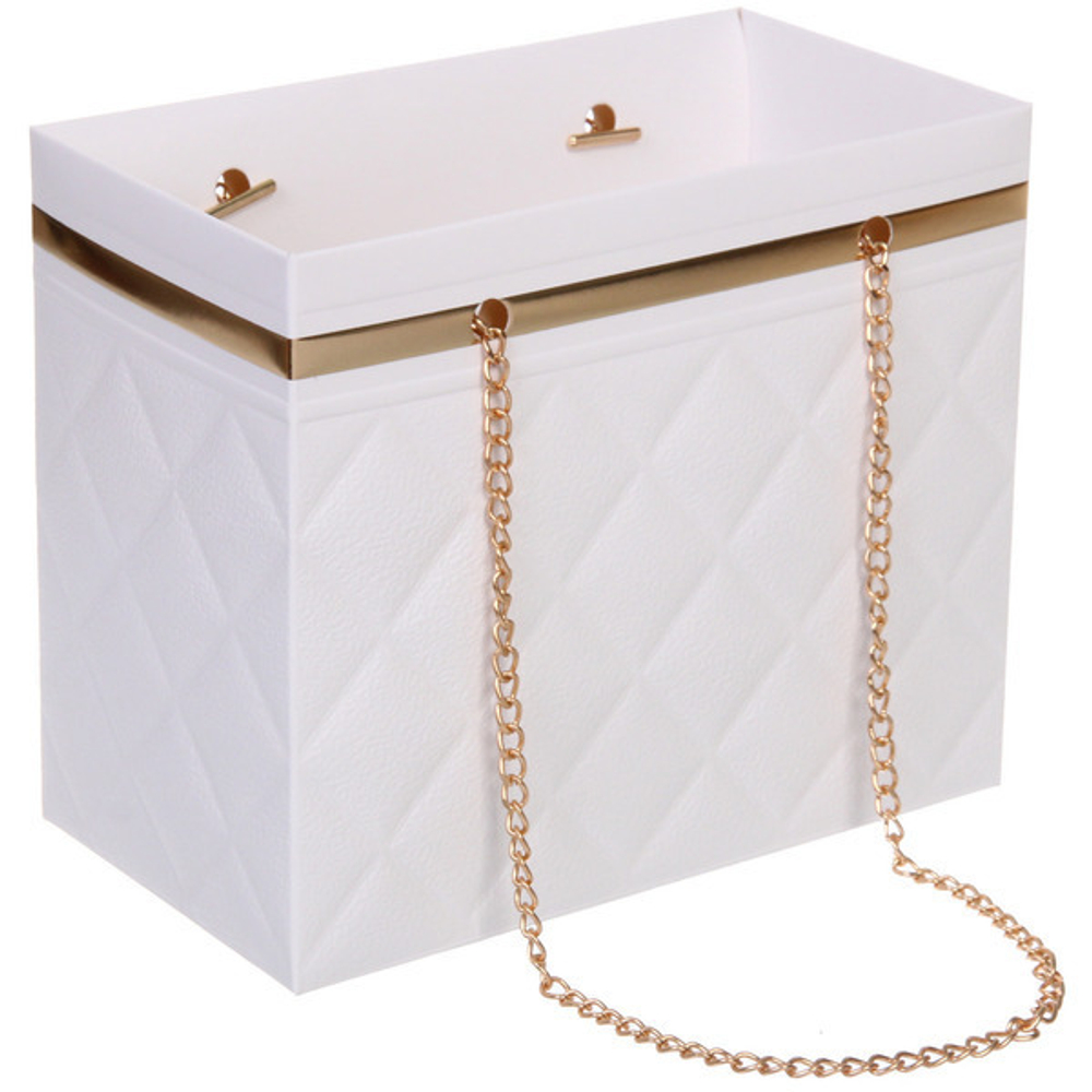 Пакет для цветов и подарков «Стиль» 18*10*15 см, белый