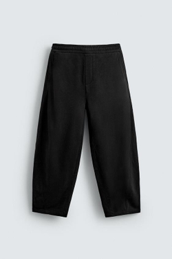 ZARA БРЮКИ-ДЖОГГЕРЫ BALLOON FIT, ЧЕРНЫЙ