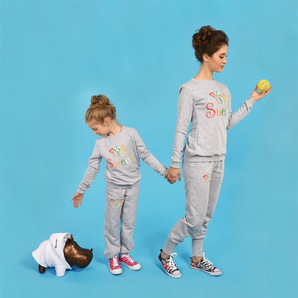 Family Look спортивный костюм Мама и Дочка с начесом