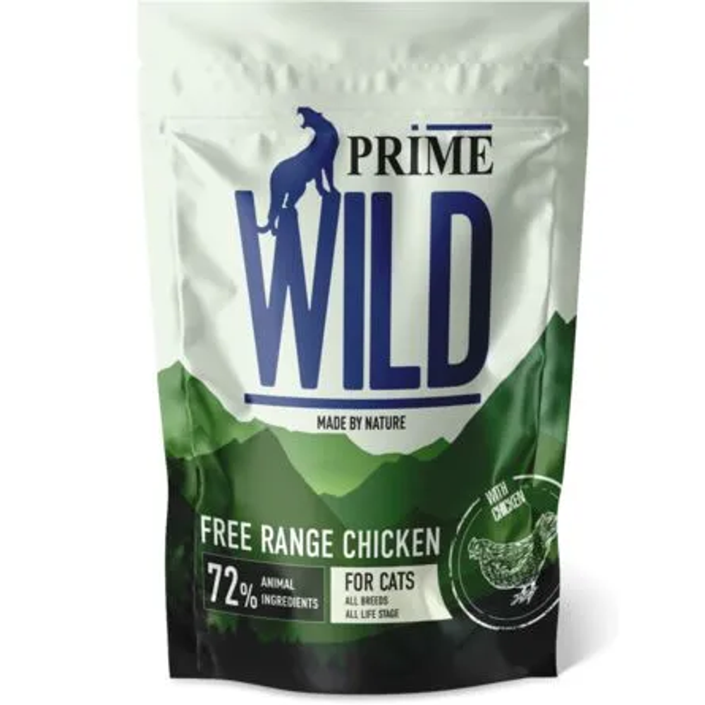 PRIME WILD 500г Grain Free Range Chicken Сухой корм беззерновой для котят и кошек, Курица