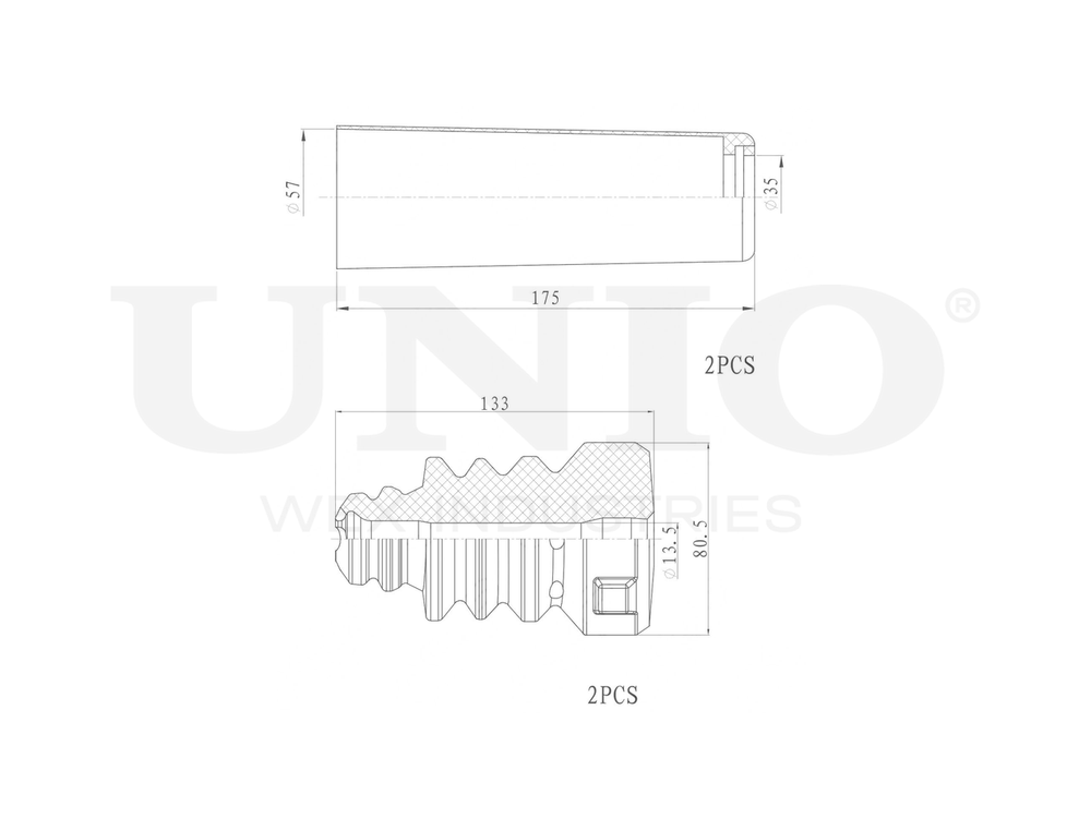 Комплект пыльник и отбойник UNIO DUC-50031