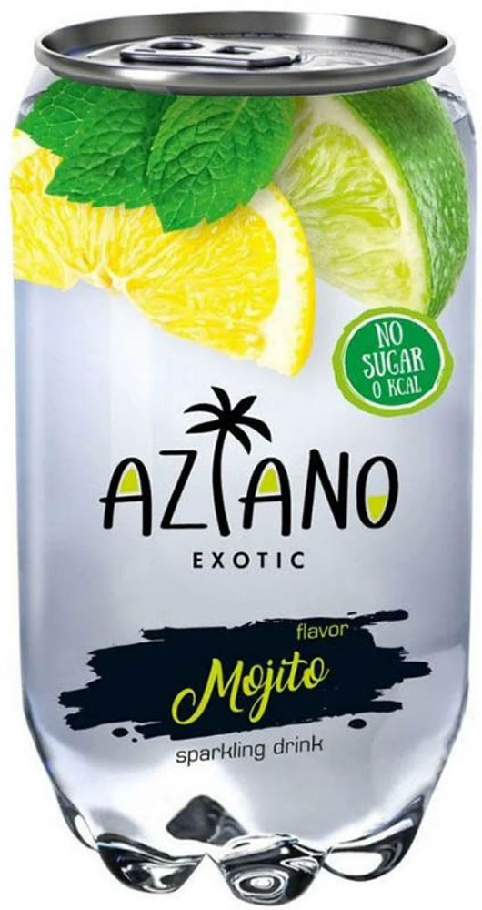 Газированный Напиток Aziano Mojito &quot;Мята и Лайм&quot; 0.35л - 12шт