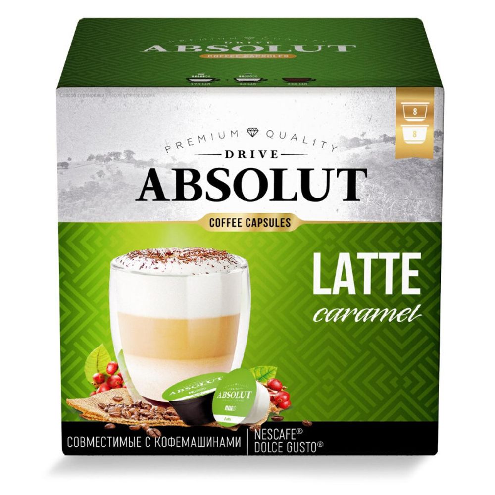 Кофе в капсулах Dolce Gusto Absolut Latte Caramel 16 шт 4 шт