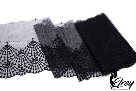 05-148 ОПТ Вышивка на неэл. сетке 19 см, черный